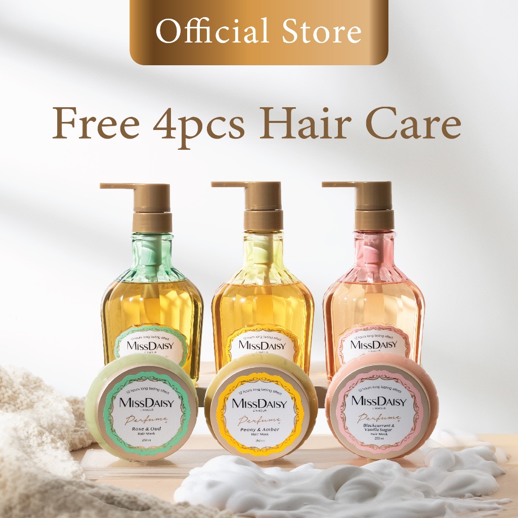 	 MISS DAISY | Rambut Halus Anti Ketombe Rontok Lepek Wangi 12 Jam | BUNDLE SET French Perfume Shampoo & Hair Mask | BPOM	
