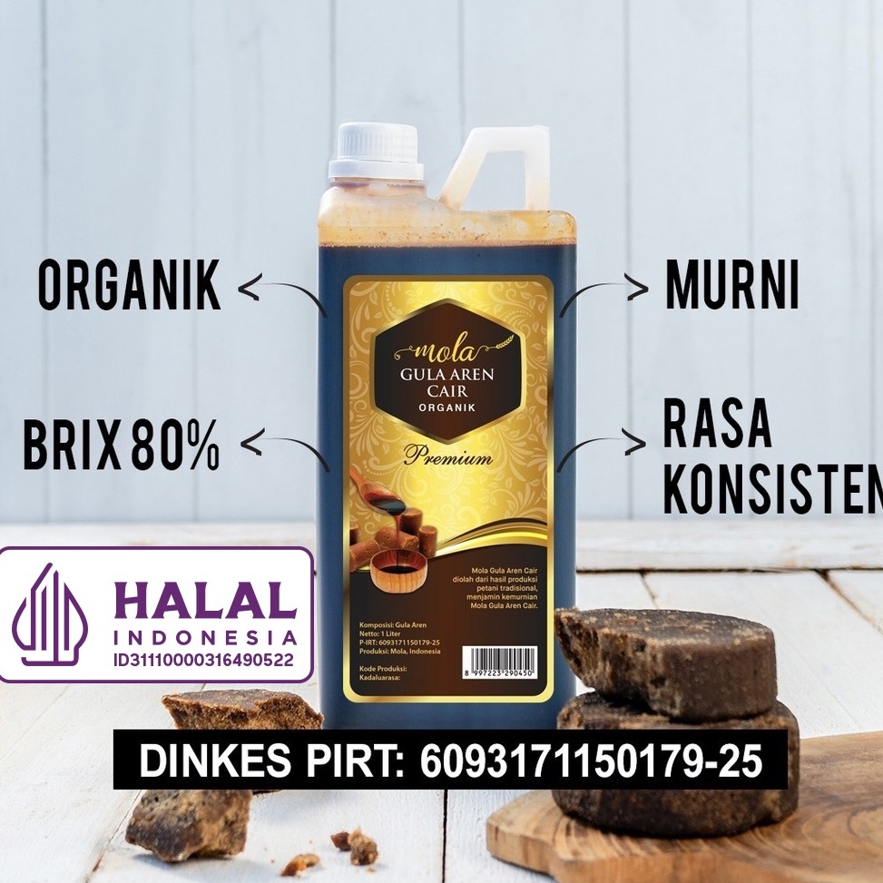

HEMAT PROMO Mola Gula Aren Cair Premium Organik 1 liter