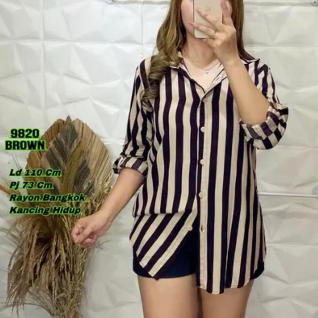 Kemeja Katun Rayon Motif Garis - CAPLE
