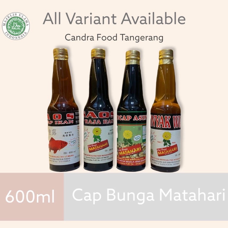 

Cuci gudang Minyak WijenRaja RasaKecap IkanKecap Asin Halal Cap Bunga Matahari 6ML