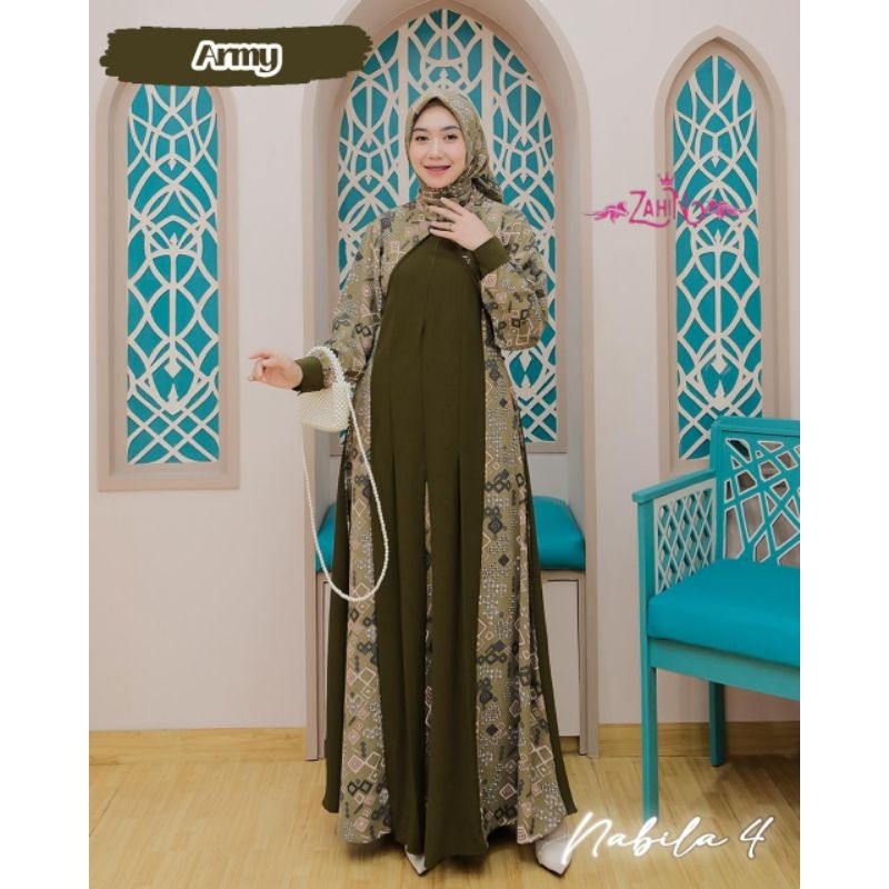 Nabila Set Hijab seri 14 15 16 /Nabila set Hijab seri 11, 12 / Gamis set hijab/ Gamis Lebaran terbar