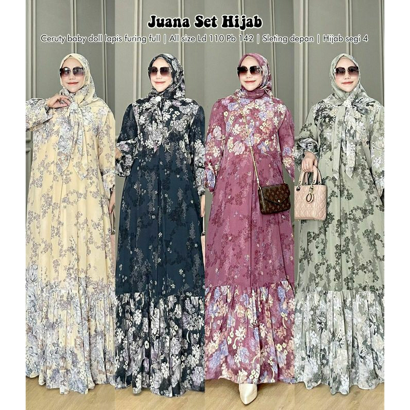 Juana Set Hijab /pusat gamis/fashion muslim