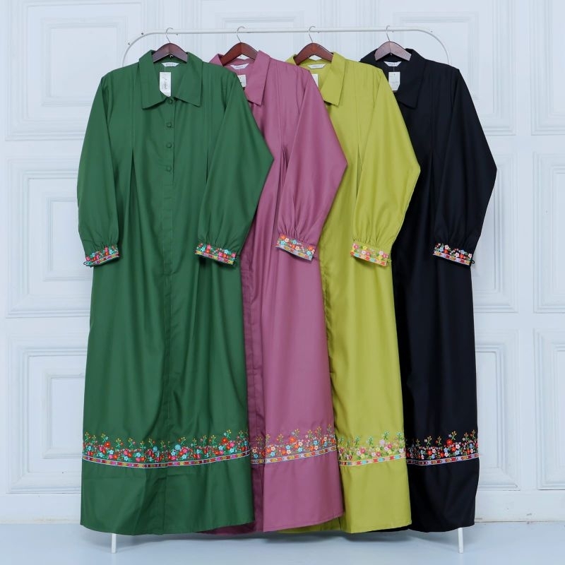 Gamis ekclusive katun ima tuyobo mix bordir Ori by Alifah