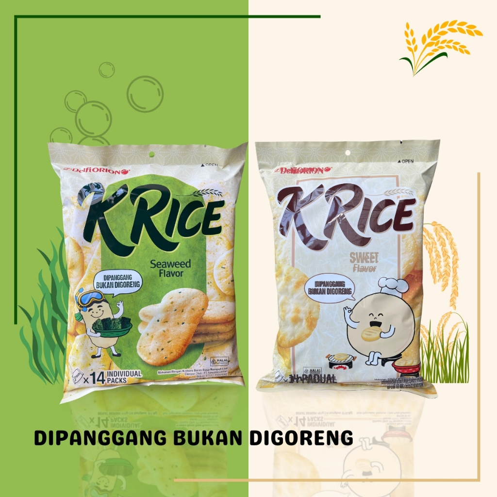 

TERMURAH DELFI ORION CRACKERS O'RICE K'RICE SEAWEED / SWEET Delfi Orion Krekers Beras Orice KRICE