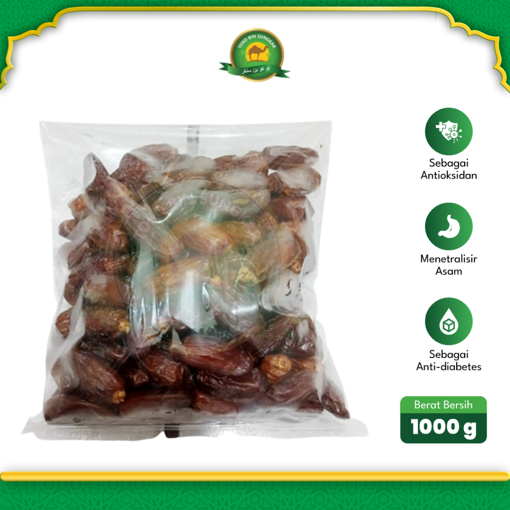 

Kurma Tunisia Madu Premium Deglet Noor 1Kg | Basah Tanpa Tangkai | Algerian Dates Premium High Quality | Palm Frutt Original.