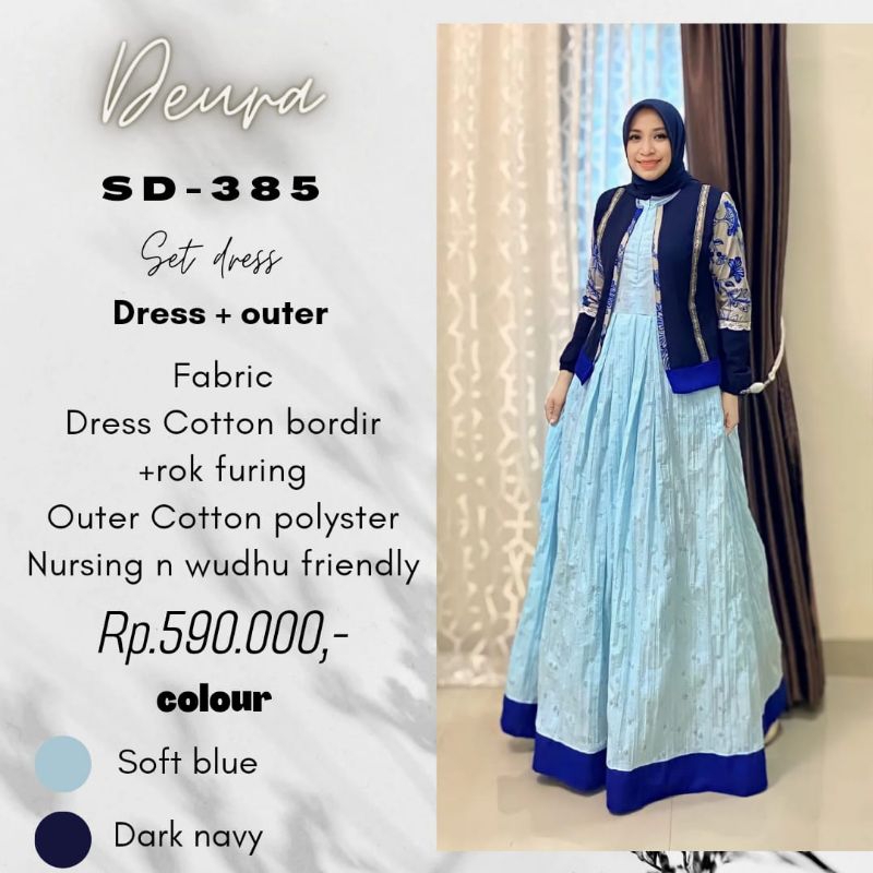Gamis Deura SD 385 / Deura Edisi Lebaran 2024 / Gamis Model Rompi / Gamis Edisi Lebaran 2024 / Gamis