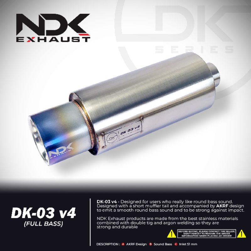 NDK EXHAUST RESONATOR HOLD DAN DK-03v4 INLET 2,5INCH KNALPOT MOBIL RACING