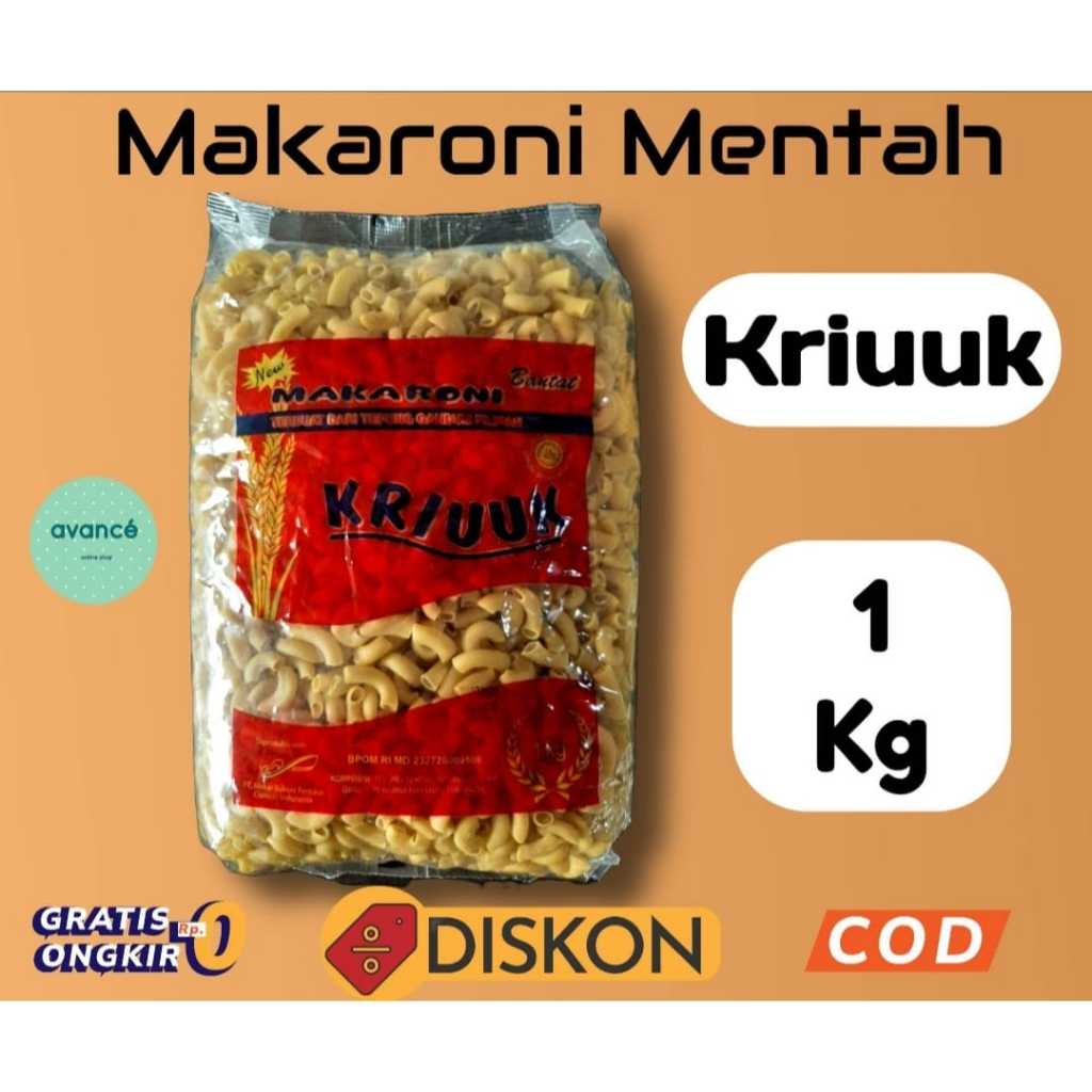 

1 Pack (1 Kg) Makaroni Pipa Bantat Mentah Kriuuk