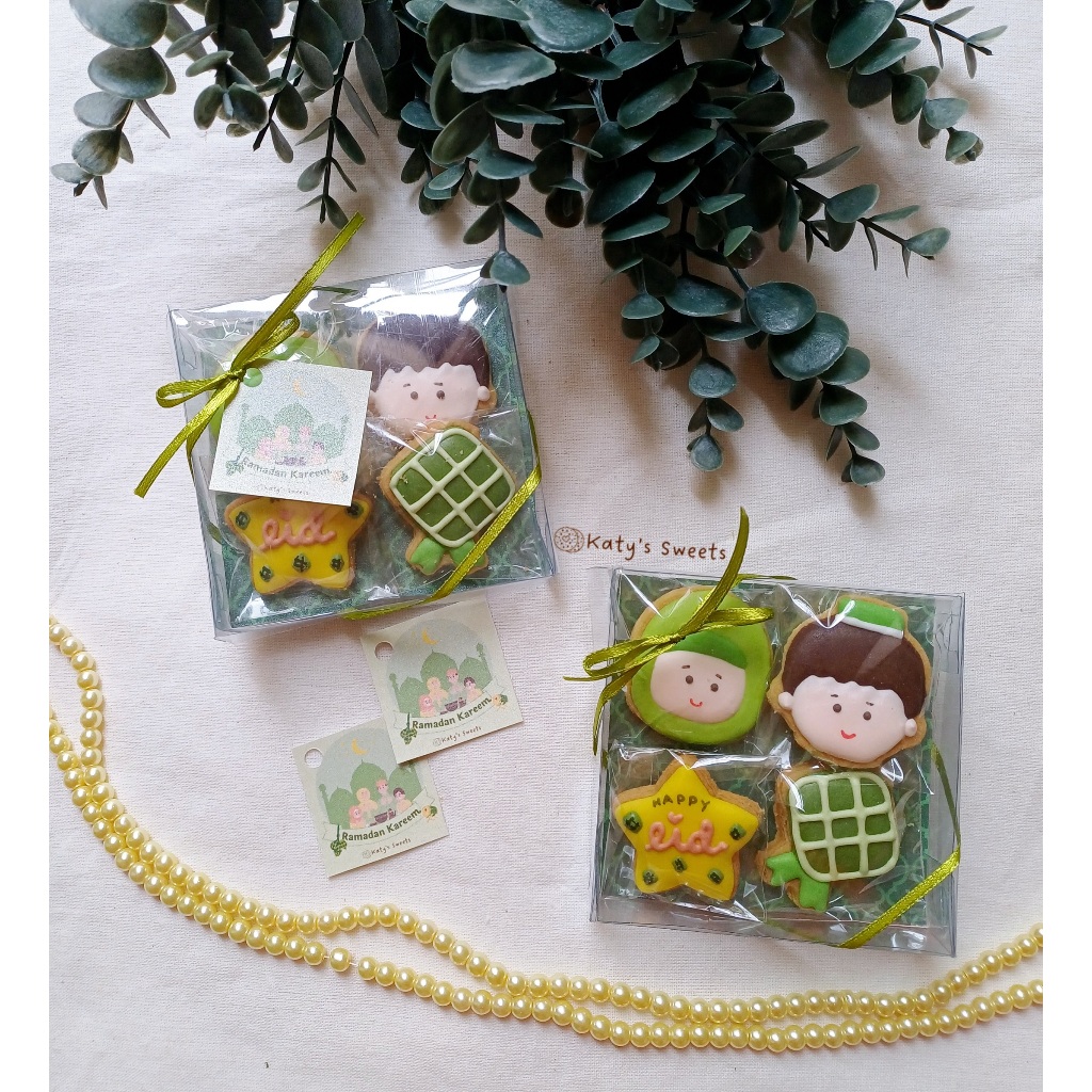 

Cookies Lebaran set isi 4 | Kukis Lebaran | Kukis hias Lebaran