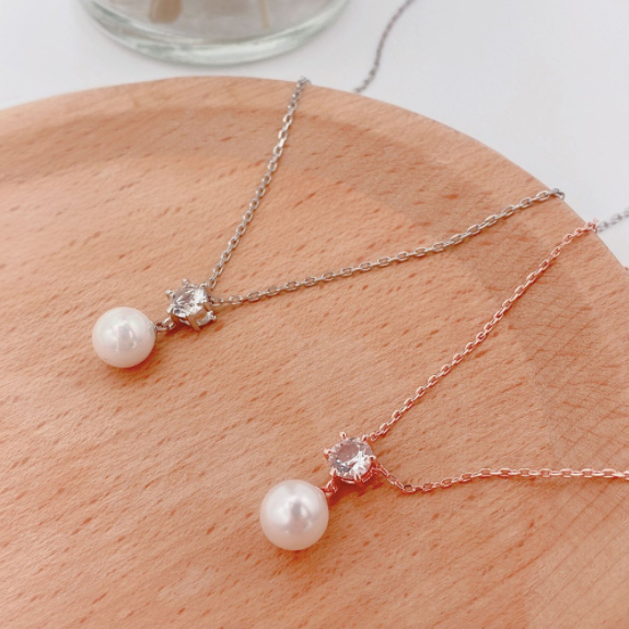 pauline pendant - kalung wanita lapis emas   kristal premium mewah berkilau her jewellery