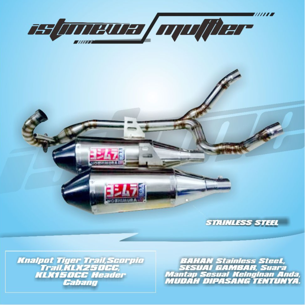Knalpot Tiger Trail,Scorpio Trail,Klx250cc,Klx150cc Header Cabang