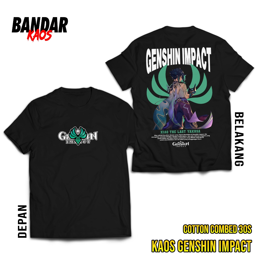 BANDAR KAOS GENSHIN IMPACT XIAO THE LAST YAKHSA - KAOS XIAO GENSHIN IMPACT - KAOS GAME VIRAL - T-SHI