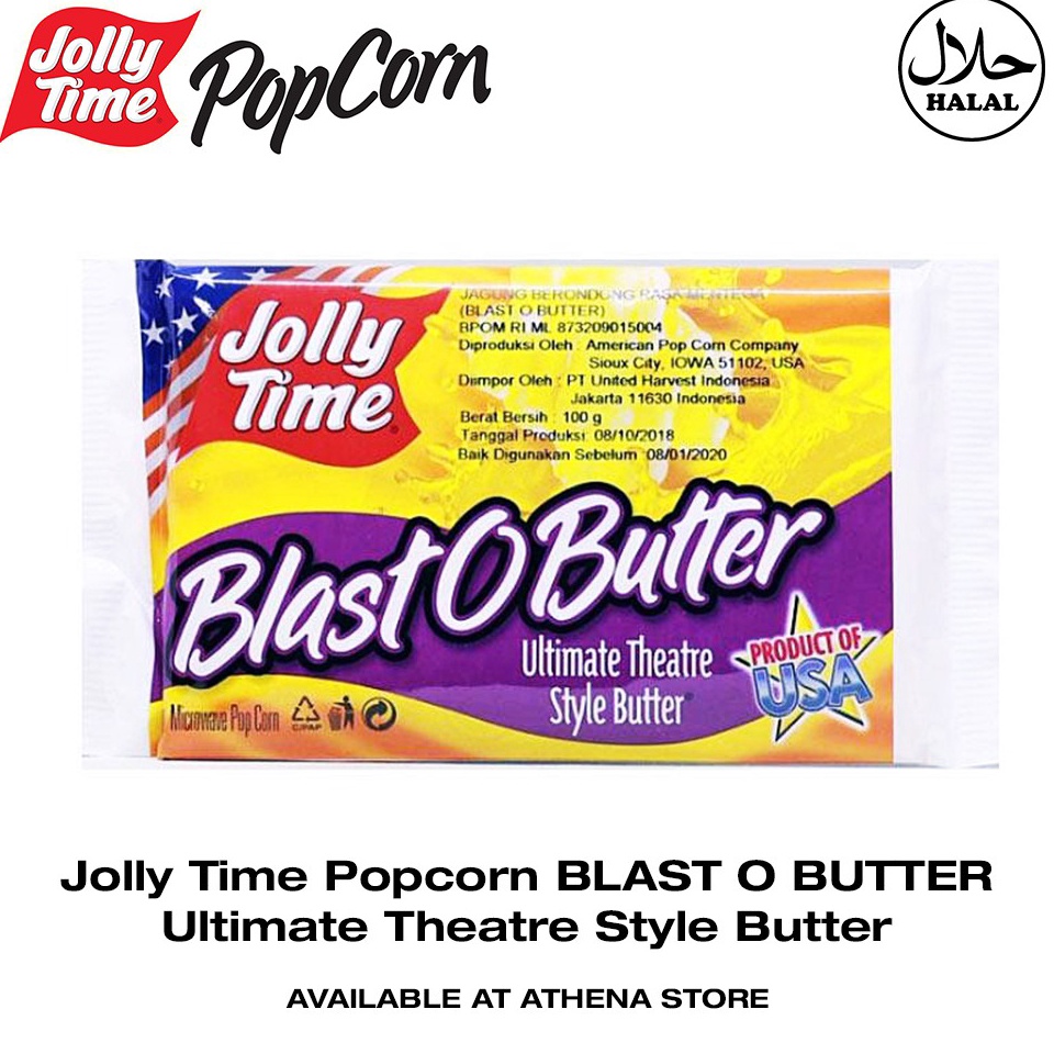 

PENJUALAN CEPATBEST SELLER Popcorn Jolly Time BLAST O BUTTER Ultimate Theatre Style Butter 1gr