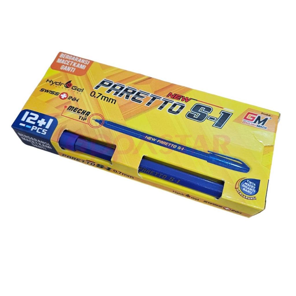 

Pulpen Pen GM Paretto S-1-B 0.7 mm Tinta Biru Murah 13 pcs / Lusin