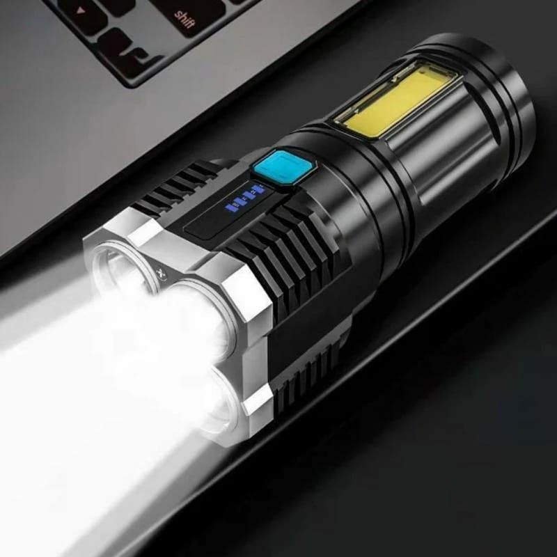 Senter LED 4 Mata 48 W 20 W / Senter LED Chargeable / Senter Cas LED