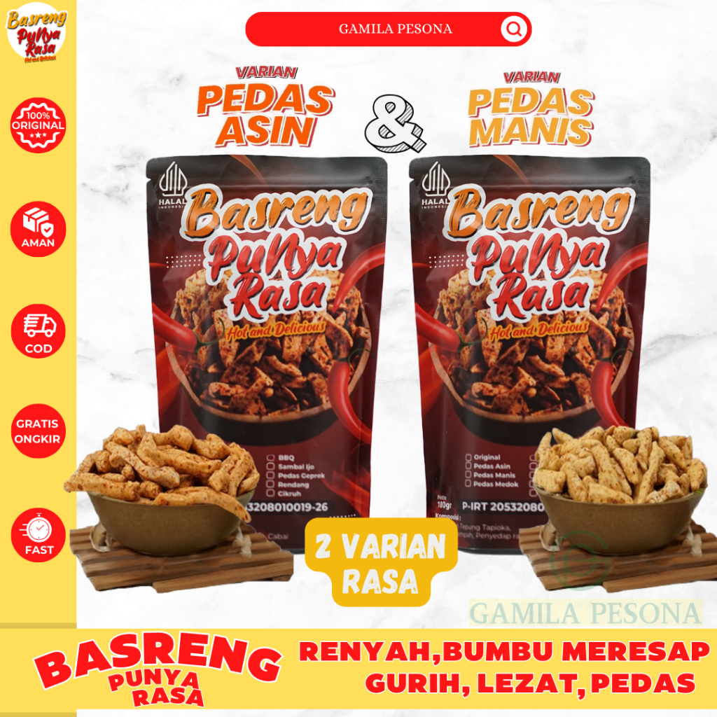 

Basreng Pedas Asin dan Pedas manis Asinya Pass Banget Terasa dan Manisnya Terasa