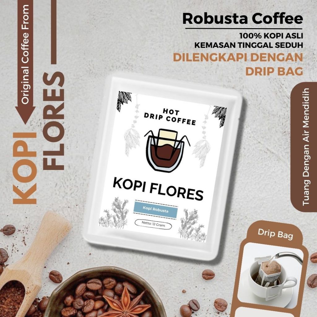 

Kopi Dripbag Flores Bubuk Robusta Original