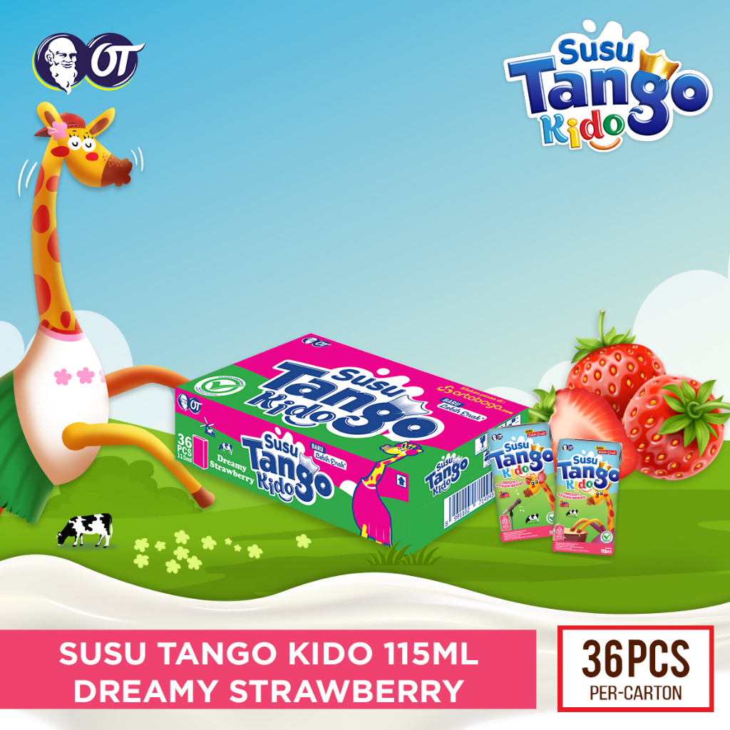 

Susu Tango Kido Dreamy Strawberry 115ml - [36 Pcs]