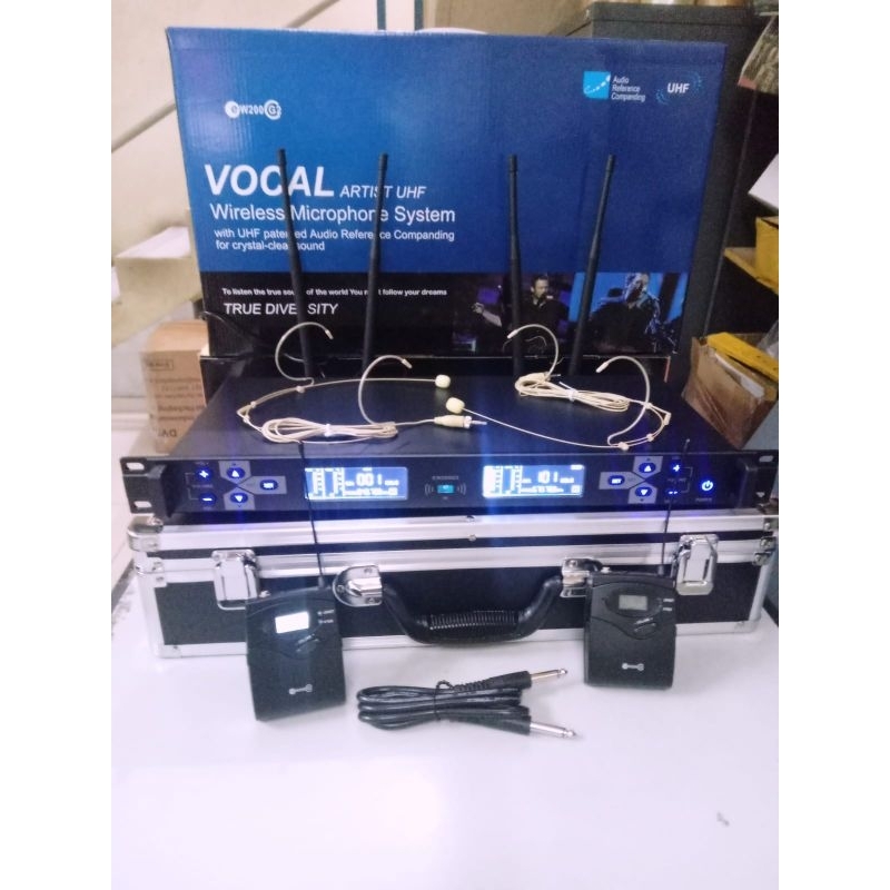 MIC WIRELESS SENHEISER EW200 G3 2 MIC WIRELEES BANDO EW 200 G3 MIC HEADSET PLUS KOPER