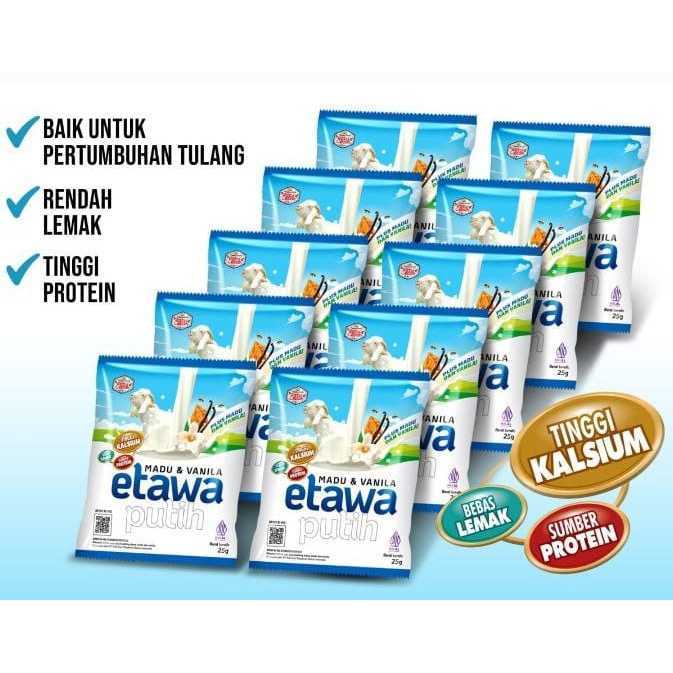 

Susu Kambing Etawa Putih Ratu Lebah Plus Madu Dan Vanila Kemasan Box Isi 10 Sachet