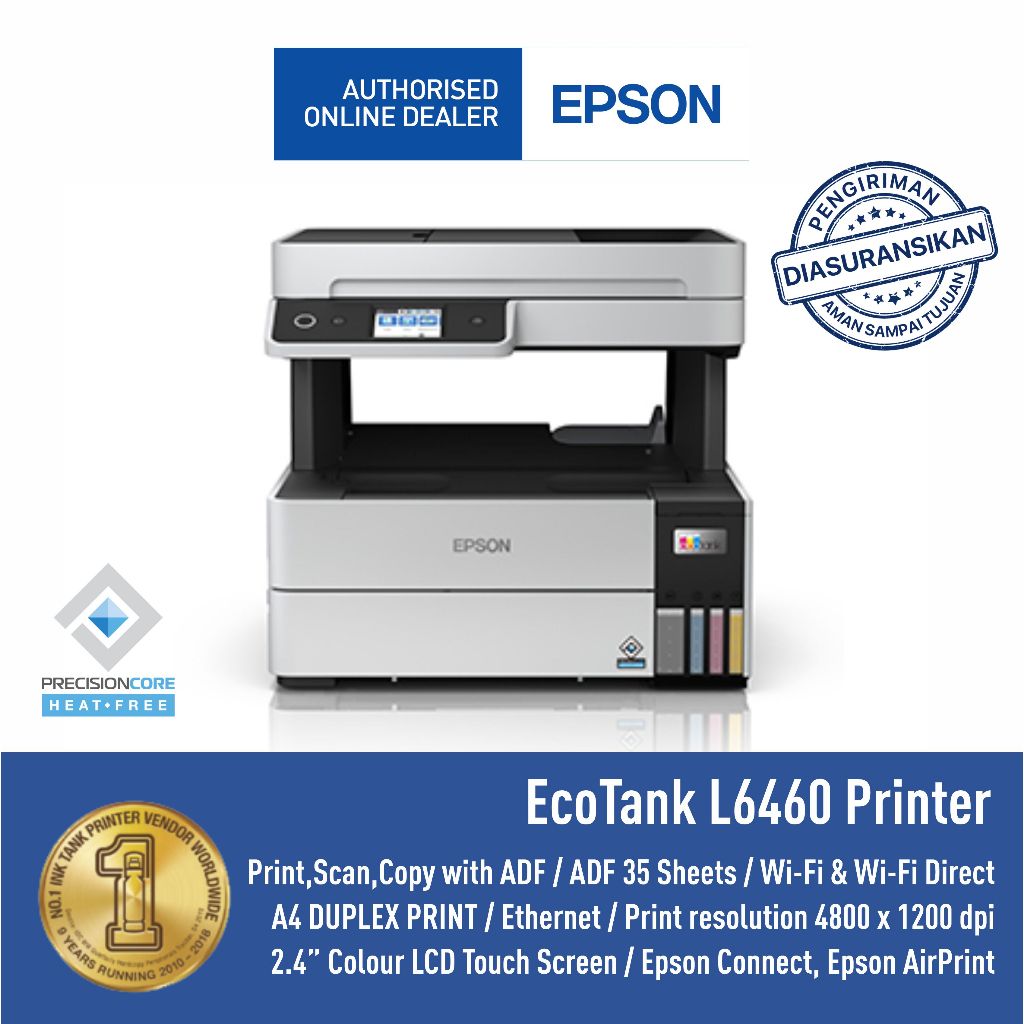 Printer Epson L6460 L 6460 L-6460 All in One F4 ADF WIFI PIGMENT DUPLEX