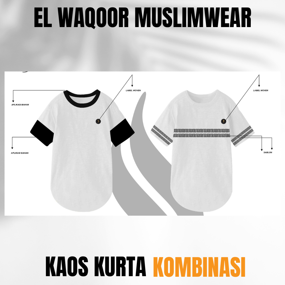 KAOS KURTA LONGLINE KOMBINASI KUALITAS PREMIUM BAJU KOKO PRIA MUSLIM FASHION MODERN | KAOS KURTA PAK