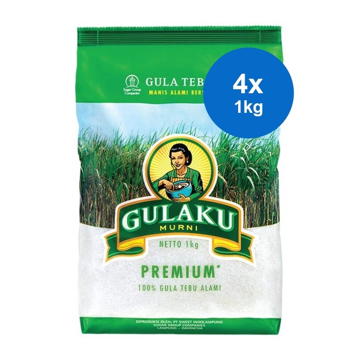 

GROSIR MURAH Gulaku Gula Tebu Premium Sugar 4 x 1 kg