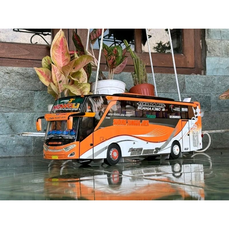 miniatur bus telolet basuri stj full lampu leed