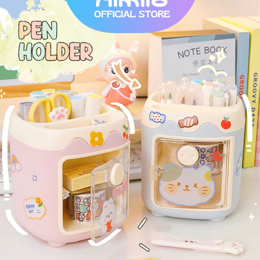 

XC26619 READY Aimilo Kotak Penyimpanan Alat Tulis Tempat Pulpen Gel Brush Organizer Meja Laci 2 Tingkat Serbaguna