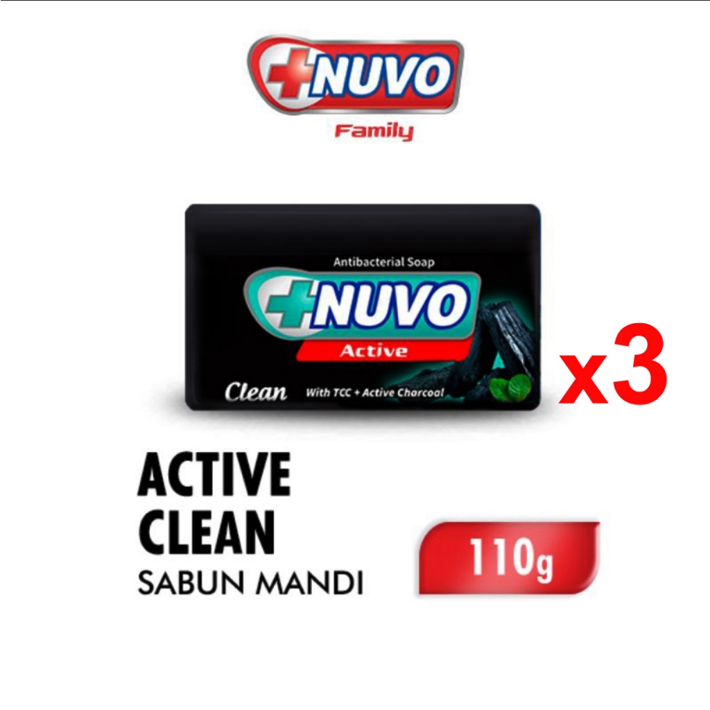 Sabun Batang Nuvo Active Charcoal 110gr
