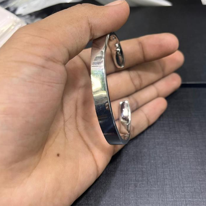Gelang Mondial Papua Bahan Baja Pria Stainless Steel Keren Besi Putih Anti Karat Model Plat C Kekini