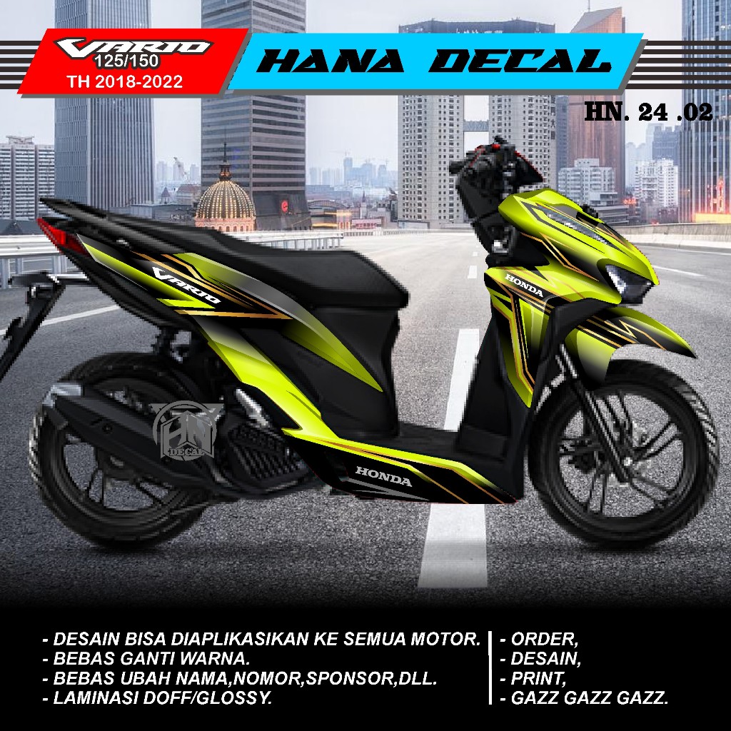 Cod Decal stiker vario 150 new full body,Decal stiker vario 125 gen 1 full body,stiker striping deca