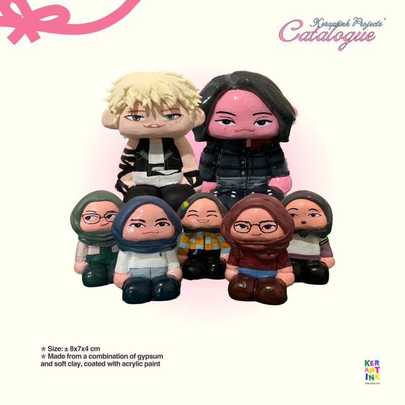 Keraptink Custom Doll Boneka Clay Custom Kado Wisuda, Birthday, K-Pop
