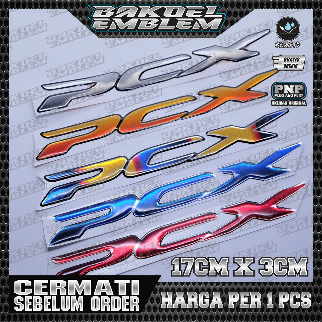 emblem timbul honda pcx / emblem titanium honda pcx / emblem honda pcx / logo timbul honda pcx