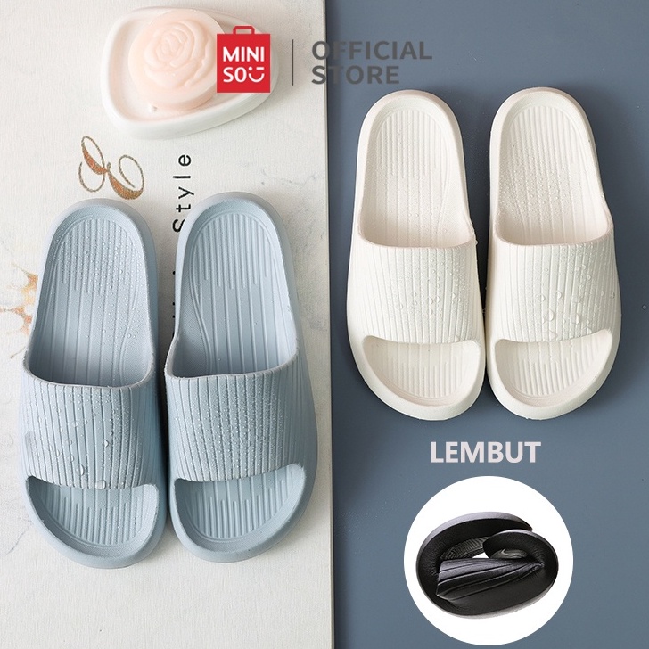 ORIGINAL MINISO Sendal Slop Sandal Karet Wanita Sendal Wanita Kekinian Rumah Berkualitas Sandal Kama