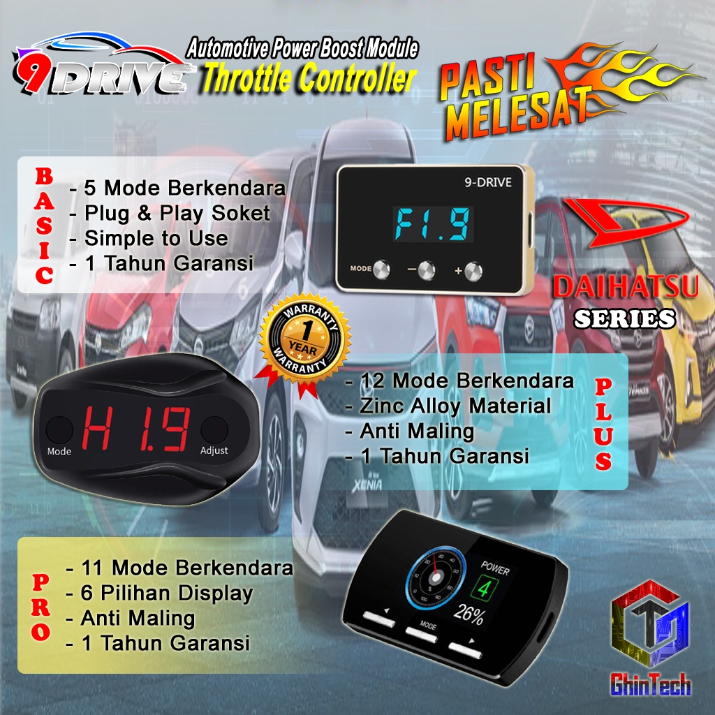 9 DRIVE 12 DRIVE DAIHATSU SERIES THROTTLE CONTROLLER PIGGYBACK MOBIL DAIHATSU REMAP ECU ALYA SIGRA X
