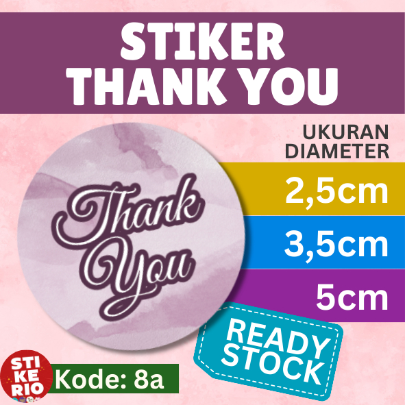 

Stiker Thank You | Stiker Label Terima Kasih | uk. 2,5cm 3,5cm 5cm -8a