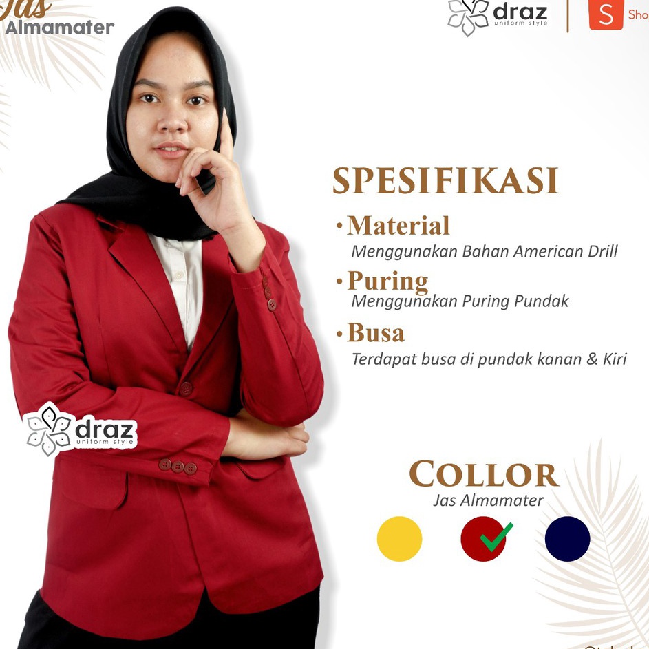 Model Ekonomis  JAS ALMAMATER MERAH MARUN  MAROON Sekolah Mahasiswa OSIS Pondok Pesantren Universita