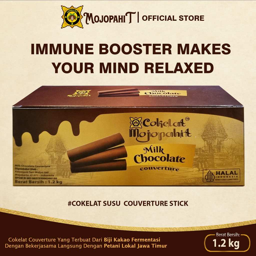 

Cokelat Mojopahit | Box Cokelat | Milk Chocolate Stick Couverture