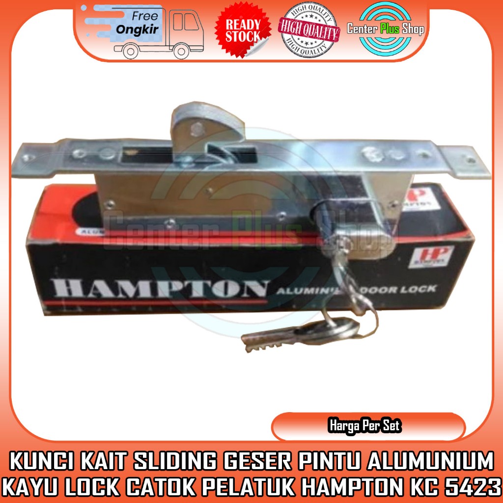 Hampton Hp Kc 5423 Satu Set Lengkap Kunci Sliding Selinding Kait Pengait Pintu Aluminium Stainless S