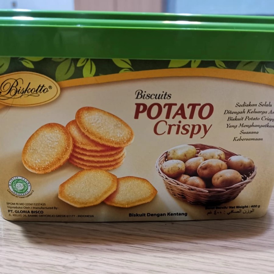 

Biscotto Potato Crispy Box Plastik 400gr/ Biscuit Lebaran