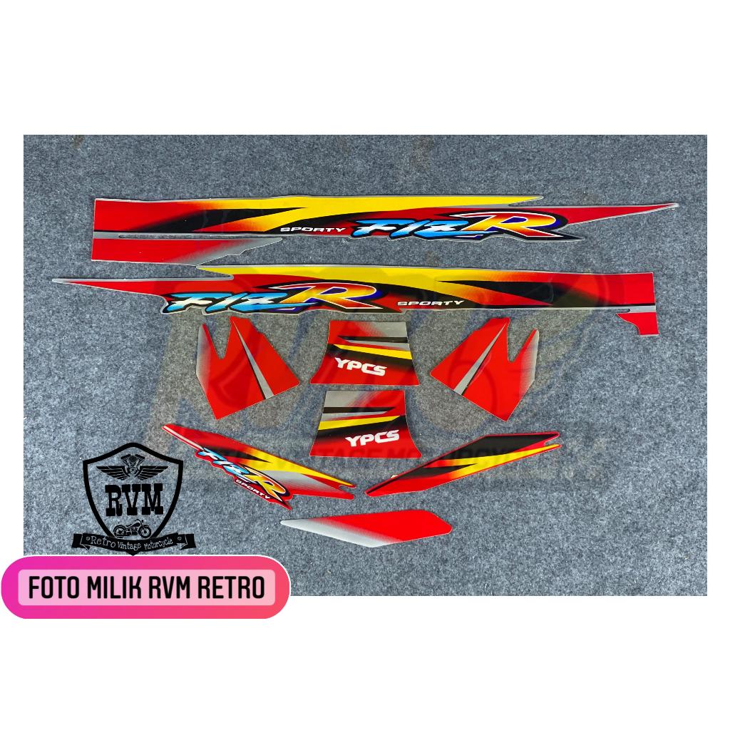 striping polet body motor Fiz R F1z R LE merah kuning sticker f1zr stiker fizr f1z r dual tone lis b