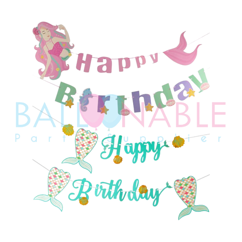 Banner Happy Birthday Mermaid