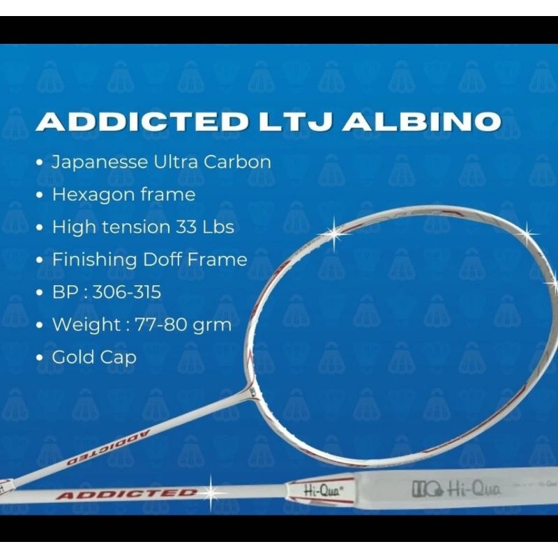 Raket badmibton Hiqua ADDICTED LTJ ALBINO limited edition