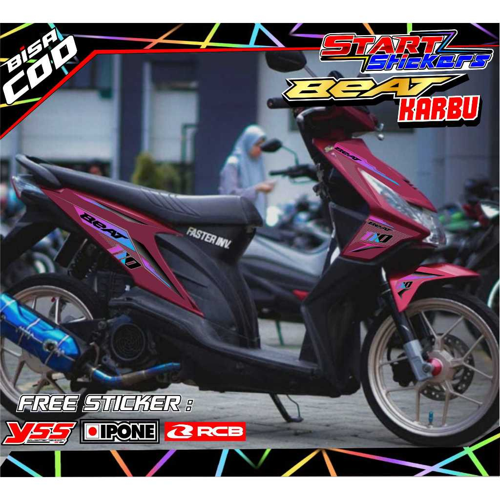 STRIPING VARIASI MOTOR HONDA BEAT KARBU / STICKER LIST MOTOR HONDA BEAT KARBU