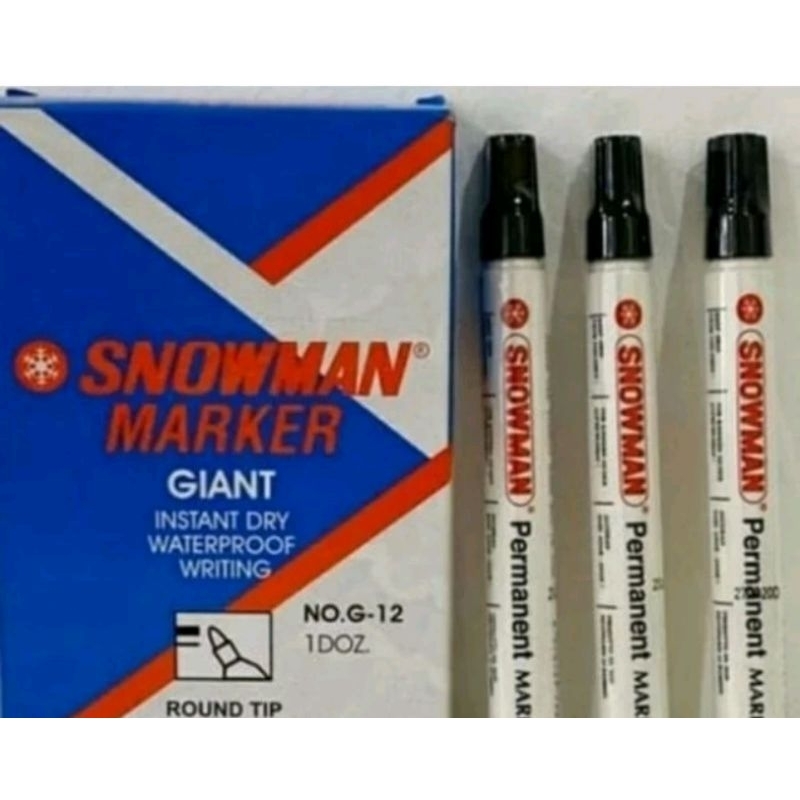 

spidol snowman permanent hitam,merah,biru,senoman permanent