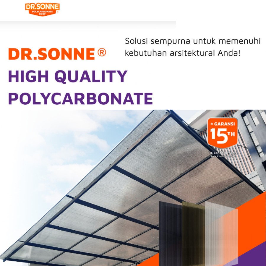 atap bening DR.SONNE Twin Wall Series atap Polycarbonate Premium | surabaya