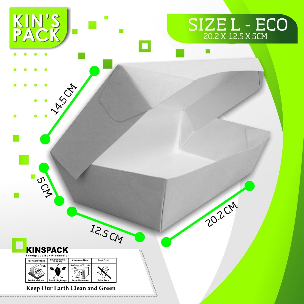 Paper Lunch Box Foodgrade Size L Eco Polos