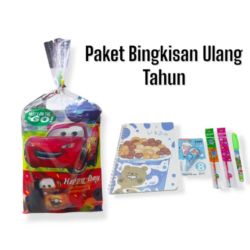 

Paket Goodie Bag Ultah / Paket Bingkisan Ulang Tahun Anak Isi Alat Tulis Karakter Kartun