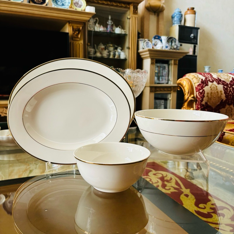 Mangkok Plate Oval Saint James Cameo Gold Cantik Mewah